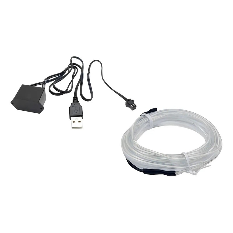 Tira Led Luz Fria Moldura Interior Decorativa Usb 5m Auto