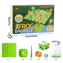 Yeopopshop Frog Balance Game, Balance Board Game, Two-Player Balanced Tree Board Game, Montessori Frog Balance Tree Educational Toys, Children Desktop Game Gift for Boys Girls