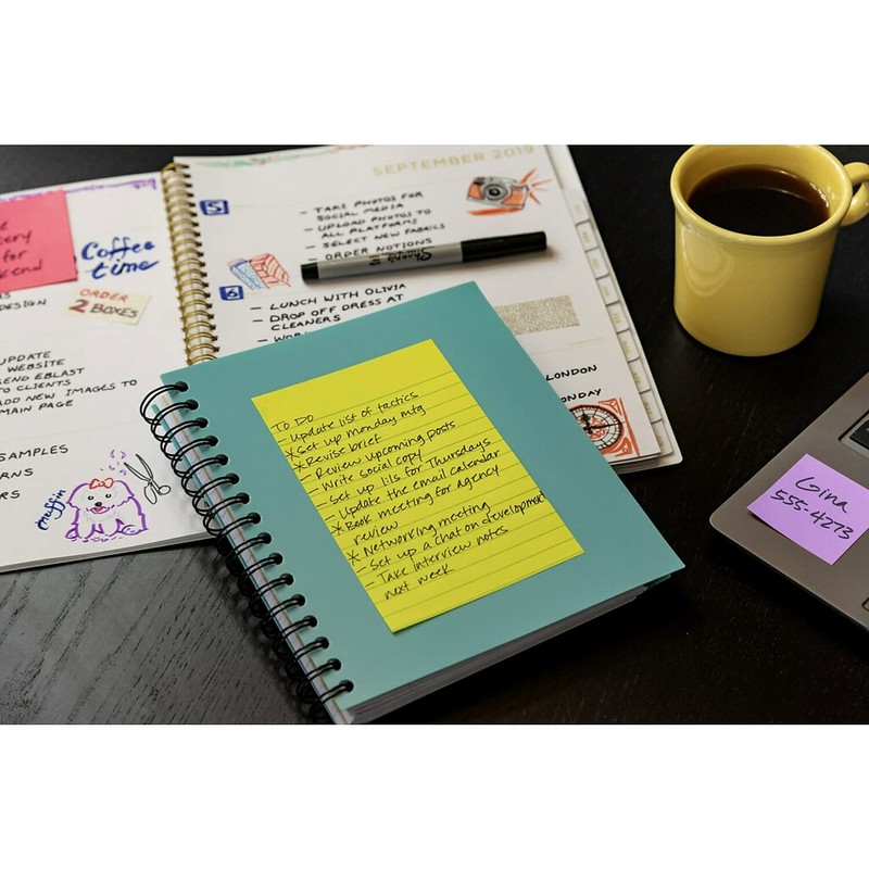 MMM6603AN - Post-it Neon Fusion Collection Lined Notes