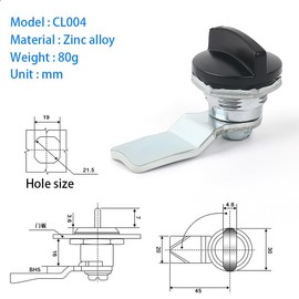 JaBoaRe Distribution Cabinet Door Lock, Chassis Cabinet Lock,Aluminum Alloy Tongue Lock,Cam Lock (CL004)
