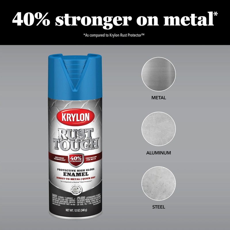 Krylon K09232007 'Rust Tough' Silver Metallic Rust Preventive Enamel -