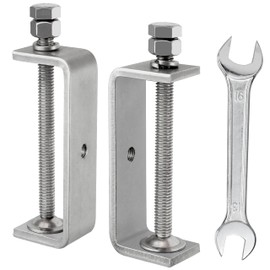 Eunenete 120MM 304 Heavy Duty Stainless Steel C Clamps Tiger Clamp Woodworking Clamp,Features Stable Wide Jaws and Protective Pads (2 Pcs)