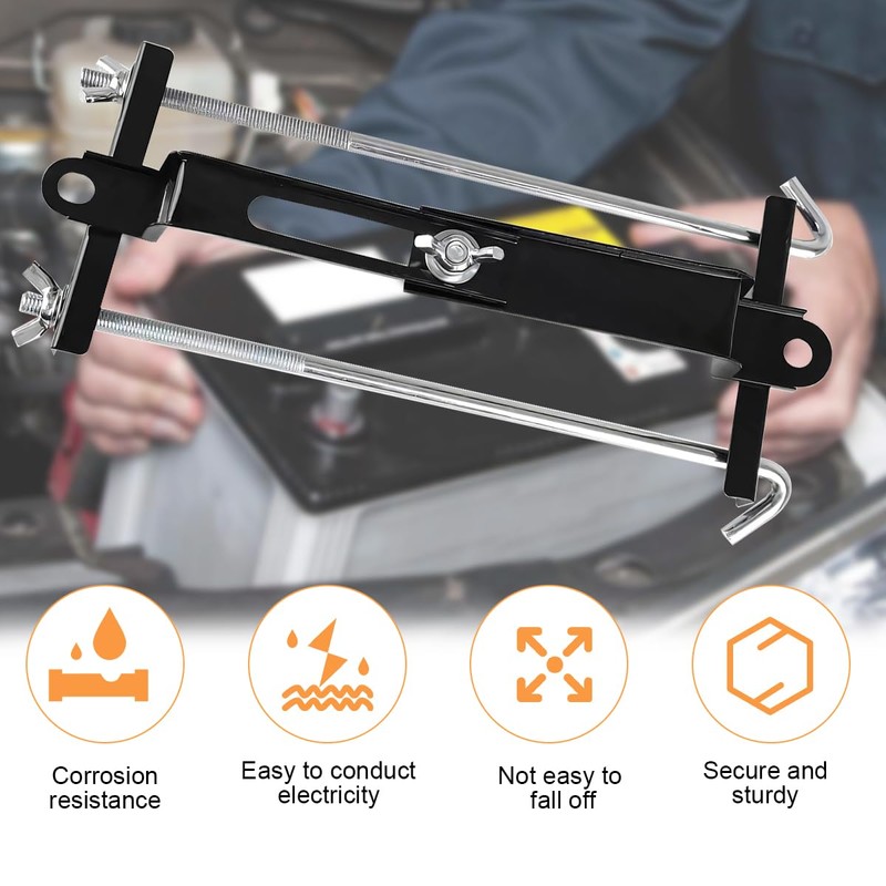 Adjustable Battery Hold-Down Kit with 10.6 Inch J-Bolt