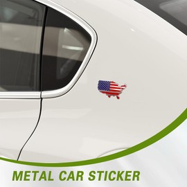HAOBO 2PCS America Flag Stickers, American Flag Decals for Vehicles, Metal American Flag, Universal Car Decoration Accessories Embossed 3D Metal American Flag Car Decal for Car Truck SUV