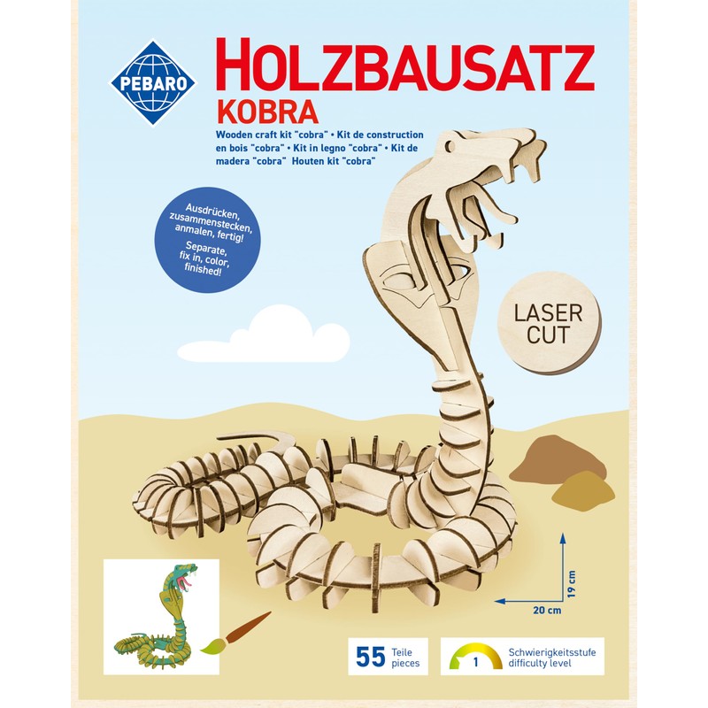 Pebaro 857/2L Wooden Construction Kit Cobra Laser Cut 3D Puzzle