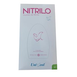 Guantes de Nitrilo Rosa, Talla Mediana, UniSeal
