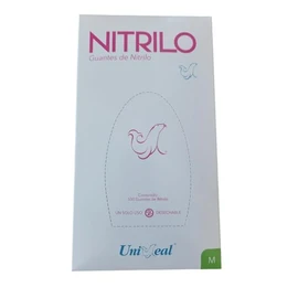 Guantes de Nitrilo Rosa, Talla Mediana, UniSeal