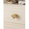 JIASENBAO 10 Pack Brushed Gold Cabinet Knobs with Base Brass