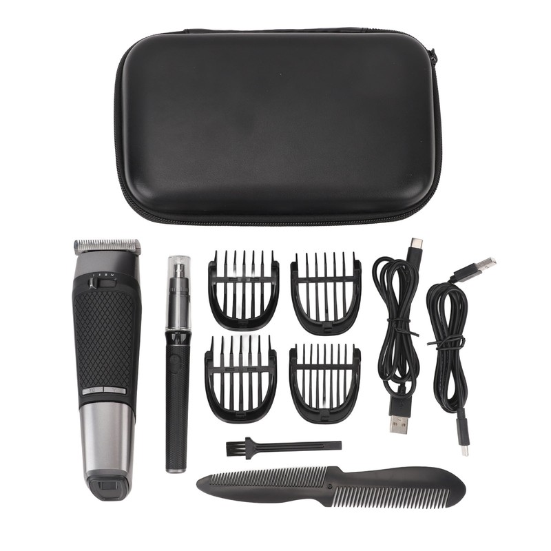 Hair Clipper Kit with Nose Trimmer LCD Display 2 Speed
