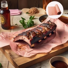 Butcher Paper für Smoker, Metzgerpapier Pink, Original Metzgerpapier Rolle, BBQ Kraftpapier 30cm x 10m, Butcher-Paper für Langzeitgarung, Smoken, Grill