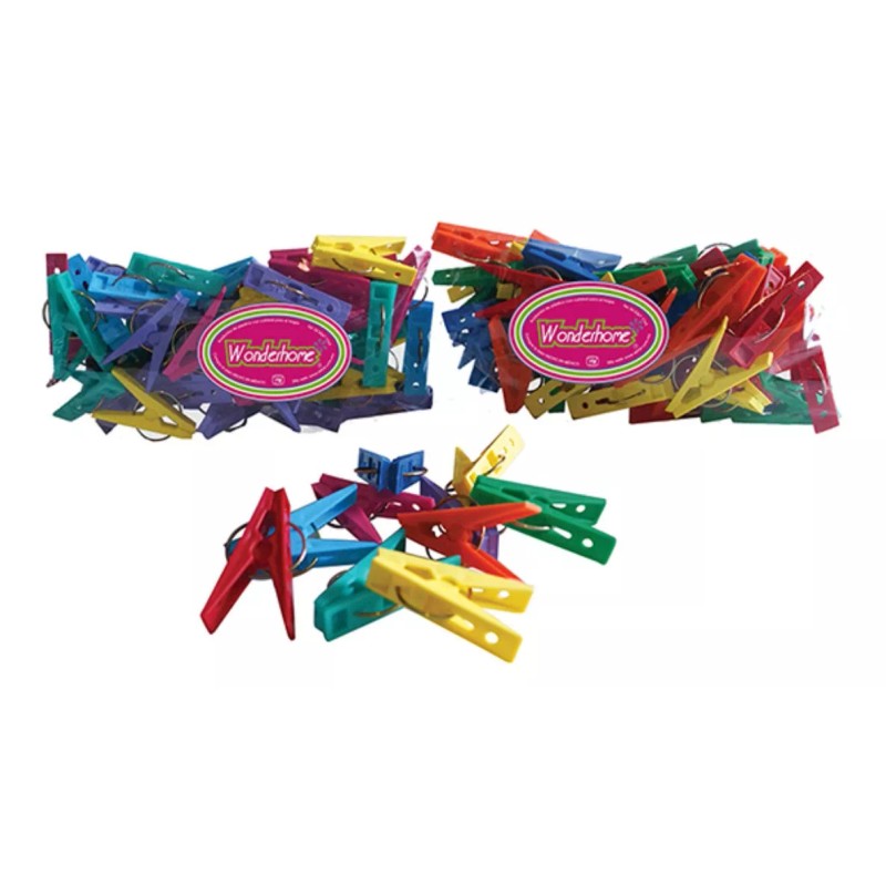 Wonder 200 Pinzas Tender Ropa Colgar Lavanderia Plastico Colores