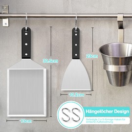 HaWare Grill Spatula Set, Stainless Steel Plancha Spatula Set of 2 for Smash Burgers, Grill Spatula for Gas Grill, Fire Plate and Teppanyaki, Grill Gifts for Men - Dishwasher Safe