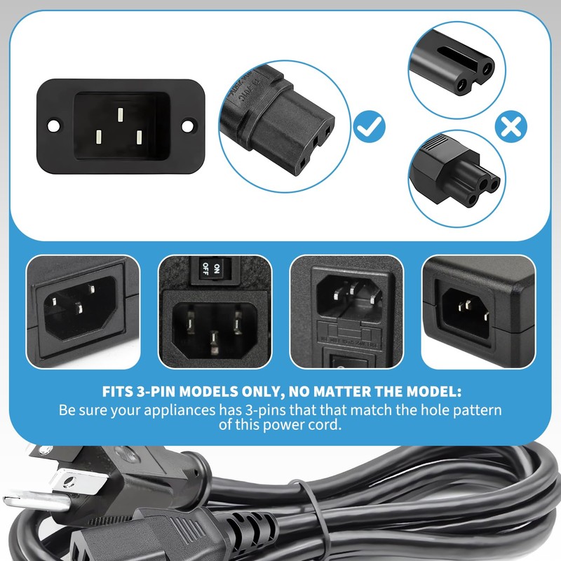 HASMX 3 Prong Power Cord 36" for Smokehouse LJ Little