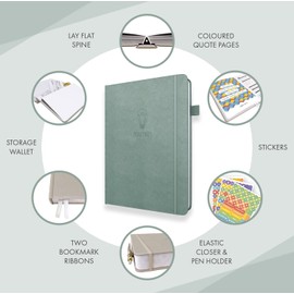 Daily Planner & appointment diary - Gratitude journal, wellness journal & 2024 Undated weekly planners and organisers - Desk journals for women & men - LUX Productivity Classic (SLATE BLUE)