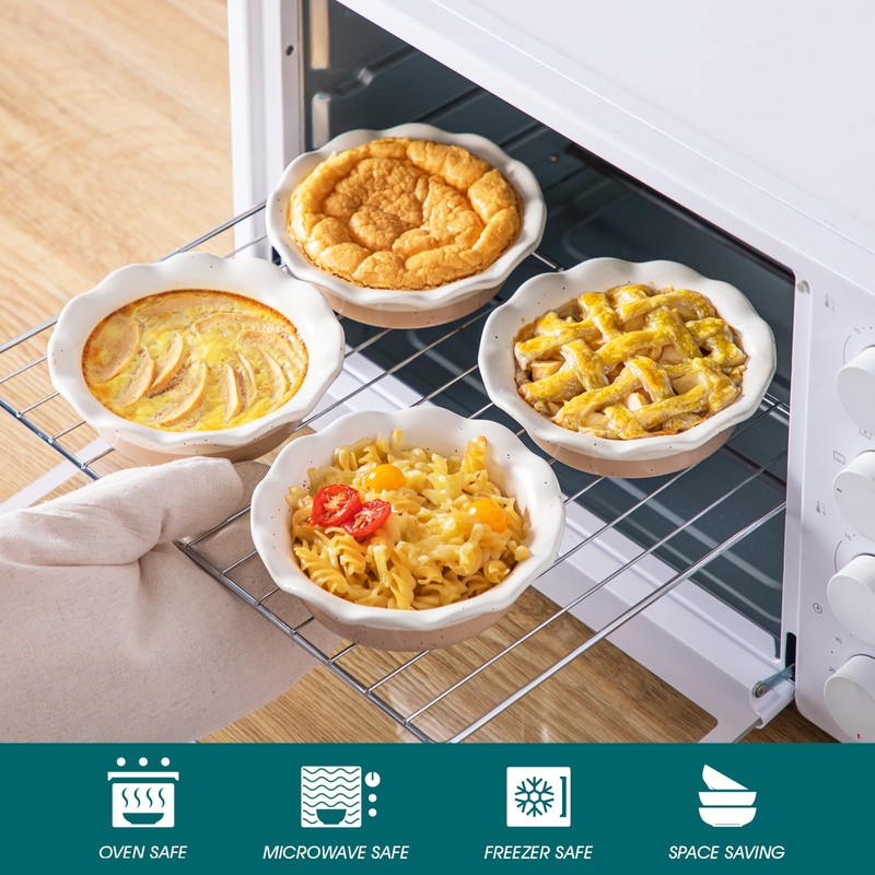 vancasso Mini Pie Pans Set of 6, 5.2 Inch Ceramic