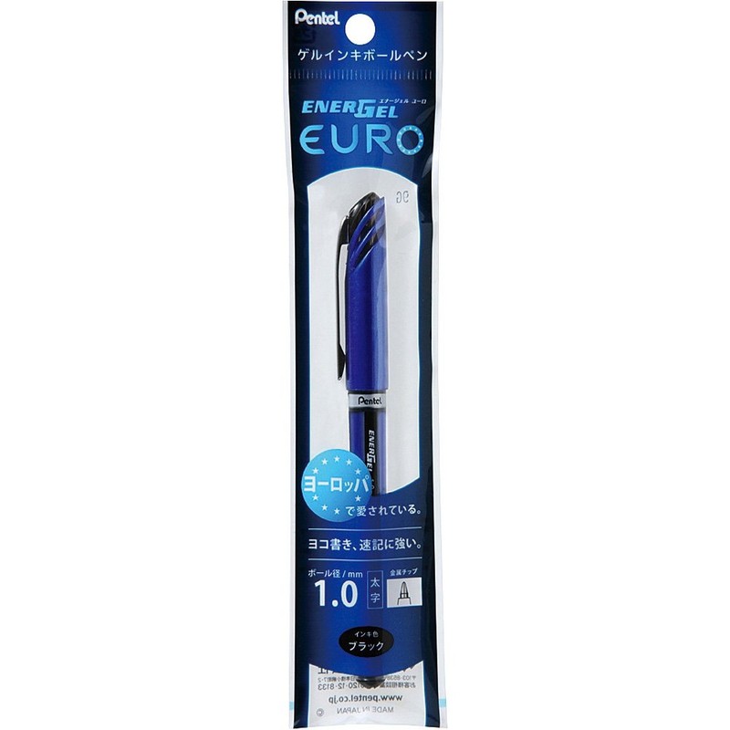 Pentel XBL30-A Gel Ink Ballpoint Pen, EnerGel Euro 1.0mm Black,