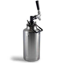TrailKeg Half Gallon Package - Stainless Steel Growler for Beer - Vacuum Insulated Double Wall Design - Chrome Tap and Dual Stage CO2 Regulator - Keeps Drinks Perfectly Cold and Carbonated
