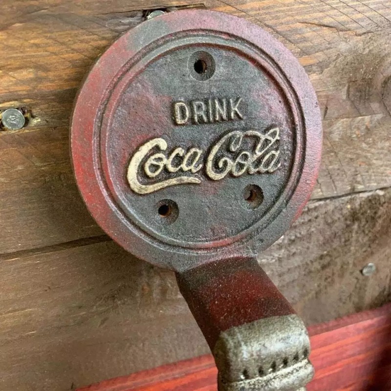 Coca-Cola Cast Iron Door Handle With Antique Finish (10" x