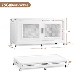 BROVIEW 300 Qt Stackable Storage Bin with Lid, 75Gal Extra Large Collapsible Storage Boxes, Folding Plastic Drawer, Heavy-Duty Store Cabinet for Closet Clothes Toys Organizer, 1 Pack White