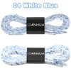 DANHUA Flat White Blue Shoelaces 47 inch for Sneakers Art
