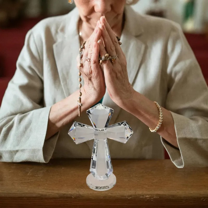 Figura Decorativa Cruz De Cristal Para Hogar Cross Ornament