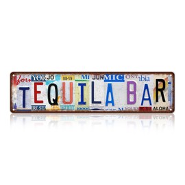 Vintage Tequila Bar Wall Decor Street Signs Bar Metal Tin Signs 16 x 4 Inches