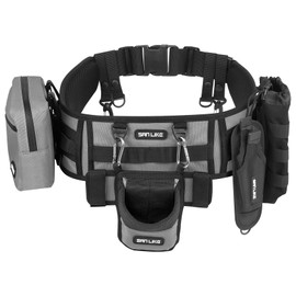 SAN LIKE Fishing Belt with Rod Holder Multifunctional Fishing Waist Belt with Tackle Bag Plier Holder Bottle Holder Storage Pouch Fishing Belt Wading Belt Fishing Tackle Storage Adjustable 90-135cm