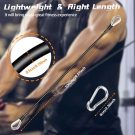 Cable Attachments for Gym, 2PCS Gym Cable Extension Compatible with Gym Accessories, Gym Cable Machine for LAT/Tricep Pull Down, Leg Extensions Machine (39inch)