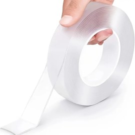 Double Sided Tape Heavy Duty Durable Nano Strong Sticky Adhesive tape, Clear Mounting Tape Picture Hanging Adhesive Strips, Removable Wall Tape Sticky Poster Tape Decor Carpet Tape (9.85 FT)