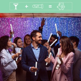 fethwoin 39 Pcs Tampon Tube Flasks Set for Women Includes 12 Reusable Plastic Flasks for Girls, 24 Self Adhesive Wrappers, 1 Funnel,1 Clear Box, Flasks for Cruise Event, Concert, Outdoor Sports