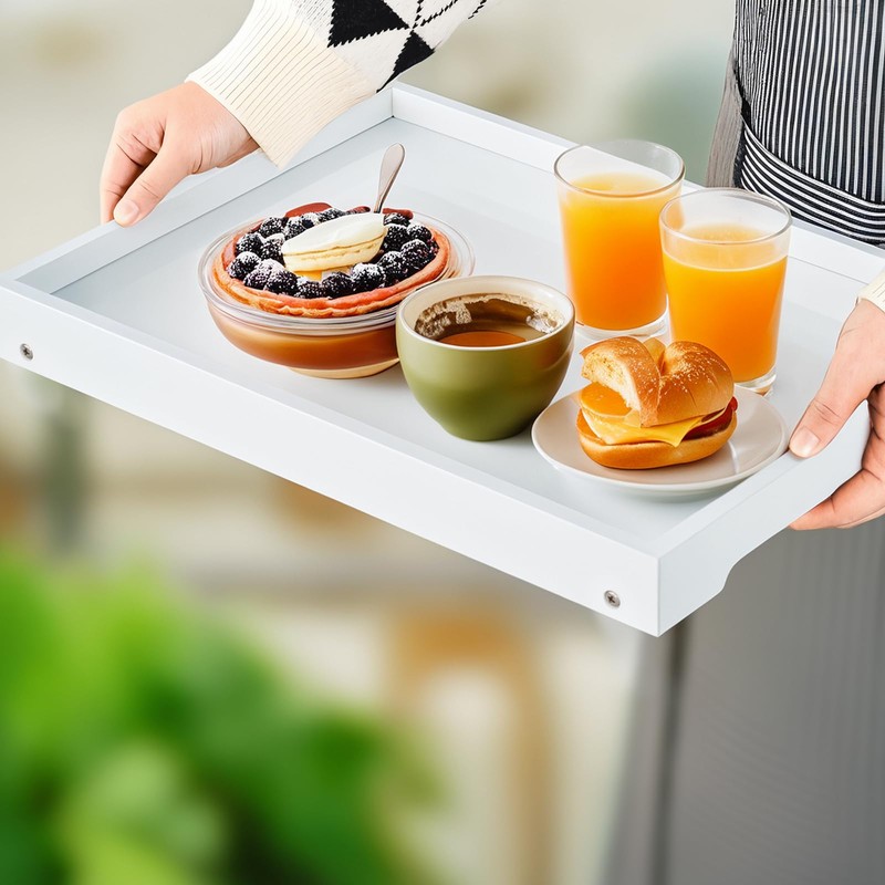 Bamboo Bed Tray Table with Folding Leg, Breakfast in Bed