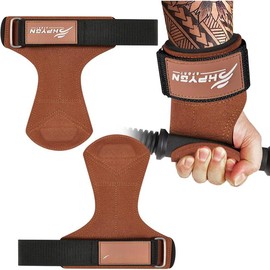 Lifting Straps, Gym Hand Grips, Weight Lifting Wrist Wraps for Heavy Powerlifting, Deadlifts, Strength , Rows, Pull Ups, Adjustable Gym Hand Gloves Support with Neoprene Padded for Men, Women - Color: Brown