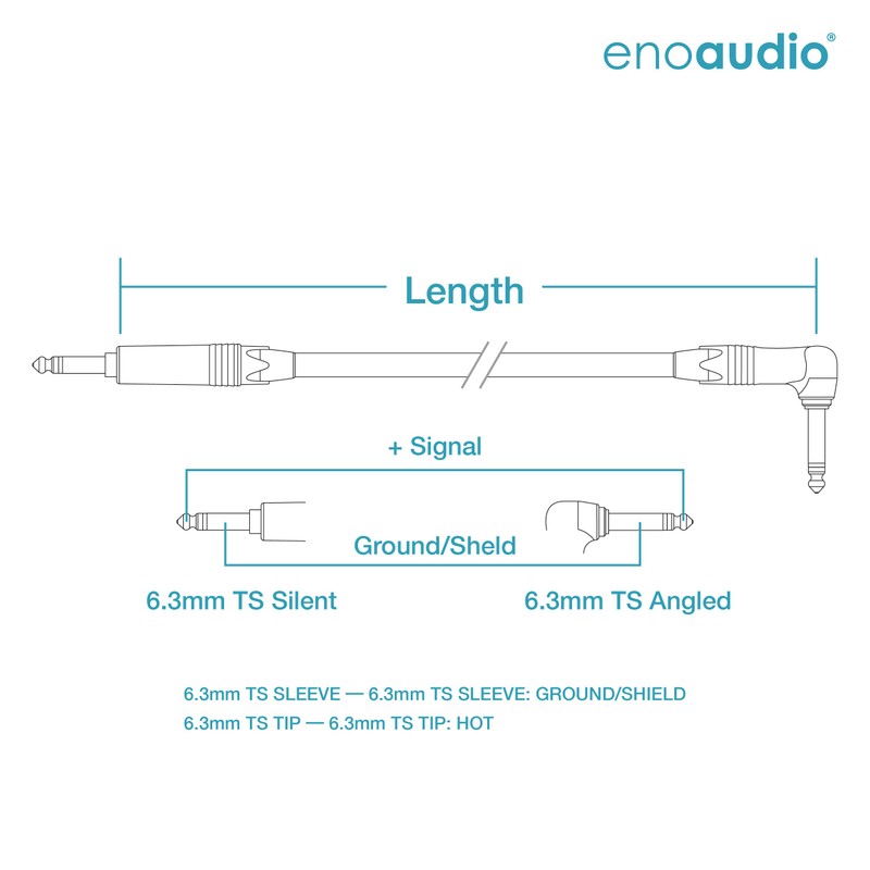 enoaudio Mogami 2524 Instrument Cable | Neutrik Gold Silent Switch