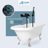 Aolemi Matte Black Wall Mount Bathtub Faucet with Handheld Shower