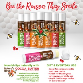 Nature's Bees Lip Balm, Bulk Lip Care Pack for Dry, Cracked Lips, Made in the USA with Natural Ingredients, 0.15 oz Each, 8 Flavors, 24 Pack