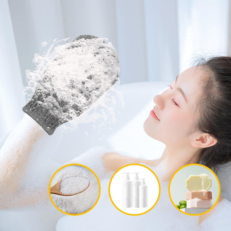 2PCS Scrub Gloves, 2PCS Facial Cleansing Gloves, Clean Body and