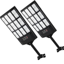 Ecoralios Solar Street Lights Outdoor Waterproof,38000LM,Wide Angle Solar Flood Light, LED Parking Light with Motion Sensor and Remote Control, Suitable for Street, Parking lot (2 Pack)