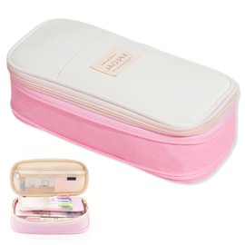 Pencil Case Large Girls Pencil Case Large Capacity Teenager Pencil Case for School & Office (Pink)