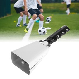 Metal Cow Bell Noise Maker 9 Inch with PVC Handle for Sporting Events Football Games Concerts School Bells Weddings (White)