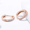 Gulicx 4Pairs Silver 14k RoseGold Plated Stud Hoop Earrings for