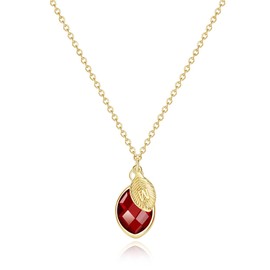 Me&Hz 14K Gold Filled January Birthstone Initial Necklace Garnet Red Crystal Pendant Necklace Tiny Letter W Necklace for Women Mom Grandma Birthday Mother’s Day Christmas Gift for Her