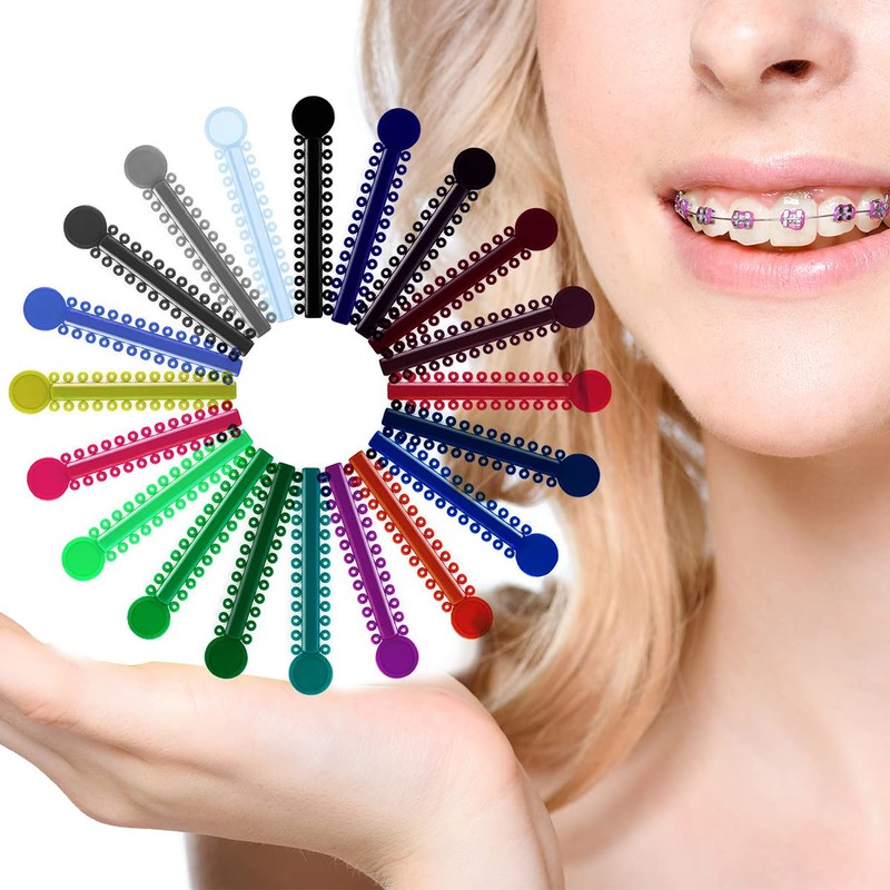 Rubber Bands for Braces, 1040 Pcs Color Orthodontic Ligature Ties