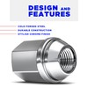 Edinstry 1709D-4 Chrome Duplex Bulge Lug Nuts, M14x1.5 Conical Seat