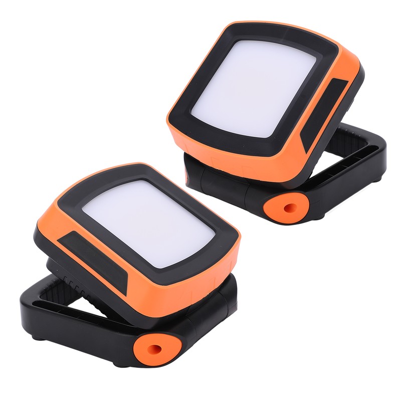 Orange Portable Rechargeable Work Light LED Flood Lights Folding Stand