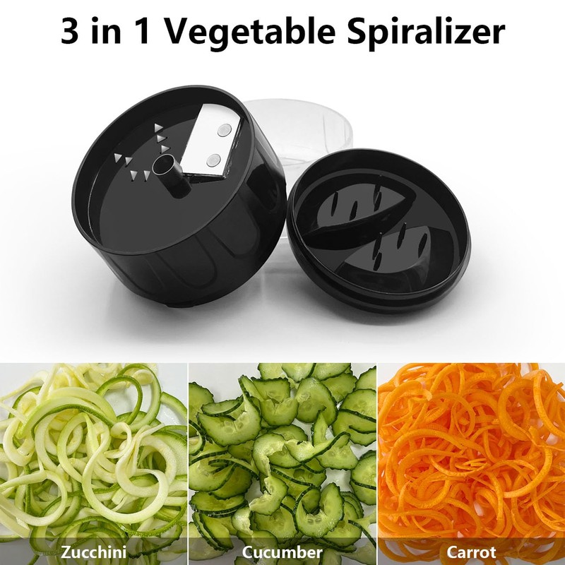 Vegetable Spiralizer 3 in 1 Spiralizer for Veggie Noodles Adjustable