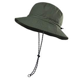 FEICUI Men Women Outdoor Bucket Hat Quick Dry Packable Boonie Hat UV Protection Sun Hat (Dark Green)