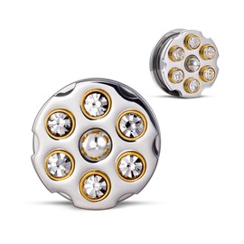 ERKUOO 2PCS Revolver Ear Gauges Creative Ear Plugs Tunnels Stretchers Piercing Expander Hangers Earrings 0g(8mm)