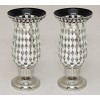 Unbranded Candle Holder Nickel Plated & Mirror Mosaic Glass Shade