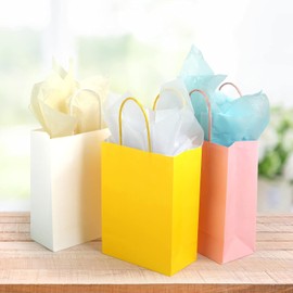 Kesote 20 Bolsas de Papel con Asas para Caramelos Bolsas de Papel para Regalos de Fiestas o Navidad 10 Colores
