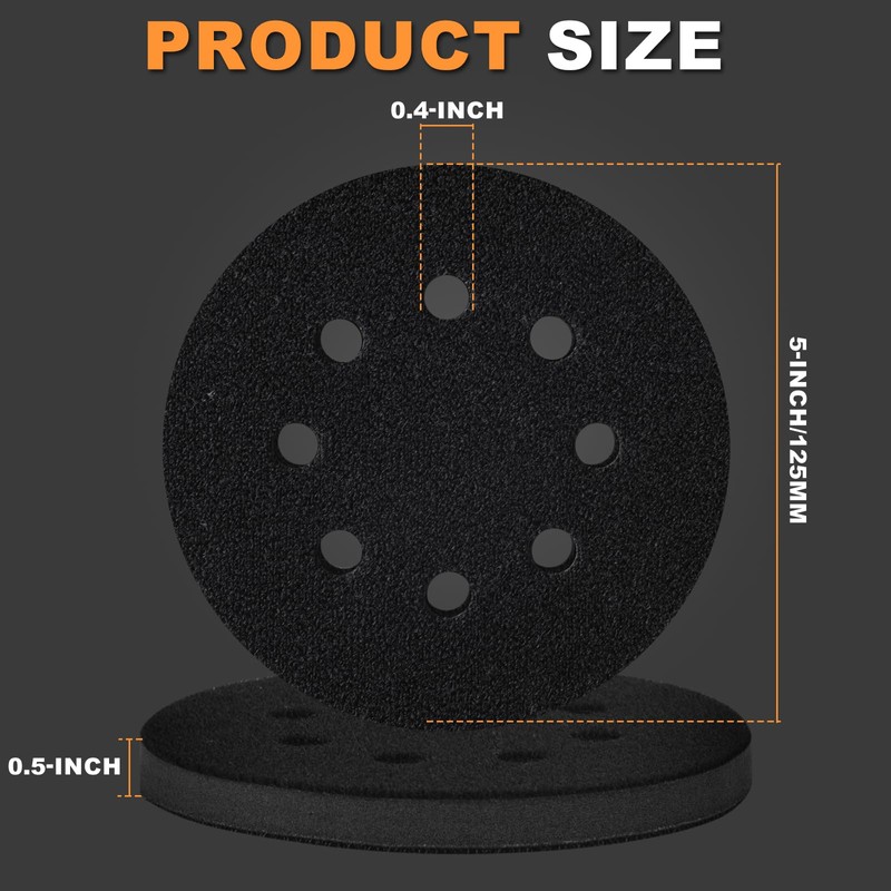 BMOTL 5-Inch 8-Hole Interface Pad:4 Pack Hook & Loop Foam